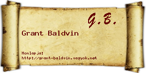 Grant Baldvin névjegykártya